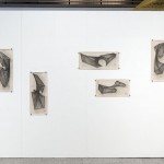 5 drawings, charcoal on paper, exhibition view Kunstverein Bayreuth, 2017