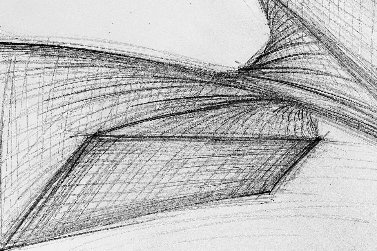 scetch, pencil on paper, 30 x 42 cm, 2022, detail